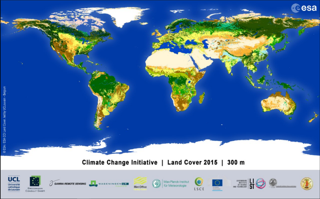 300 M Annual Global Land Cover Time Series From 1992 To 15 Esa Cci Land Cover Website